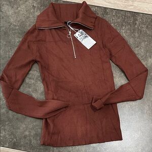 Brown ribbed sweater